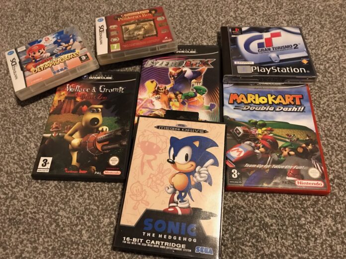 A selection of retro games