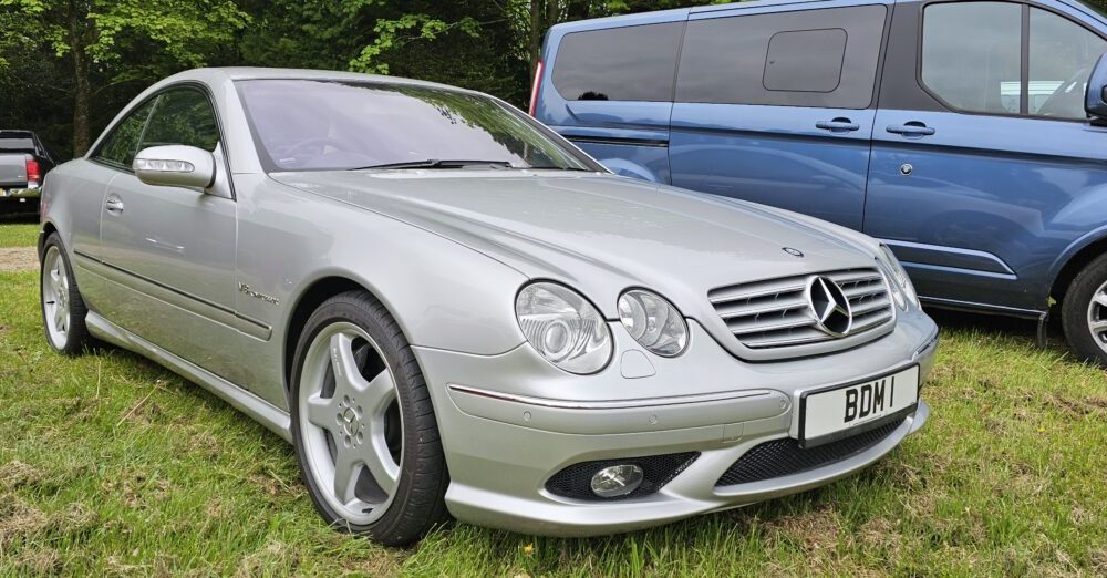 A silver Mercedes CL 55 AMG